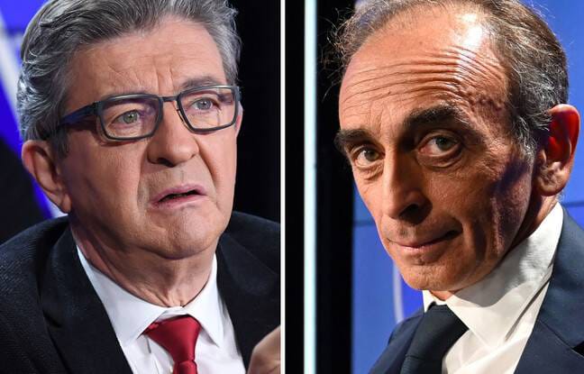 Jean Luc Melénchon (candidato de Francia Insumisa) y Éric Zemmour (candidato de Reconquista!)